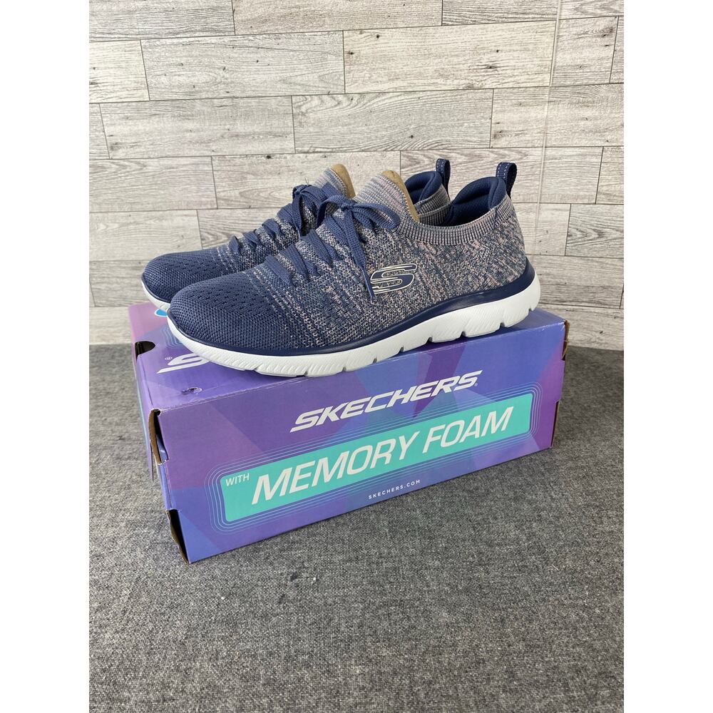 Skechers SUMMITS SWEET GLOW Sneakers Womens Size 7 Blue Gray Walking Comfort